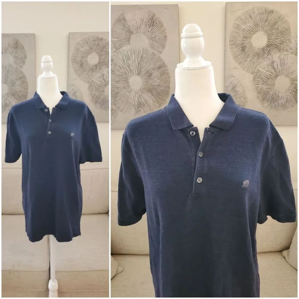 Banana Republic Standard Fit Elephant Logo Polo Shirt sz Lg